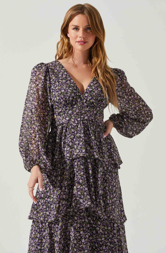 Lbruh Anora Floral Tiered Maxi Dress