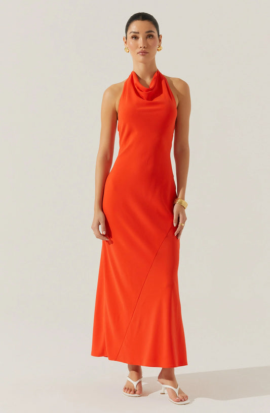 Lbruh Dalisay Cowl Neck Halter Dress