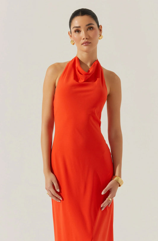 Lbruh Dalisay Cowl Neck Halter Dress