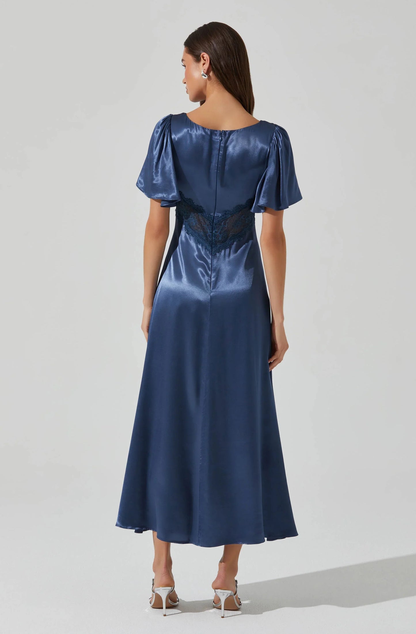 Lbruh Aurelia Satin V-Neck Midi Dress