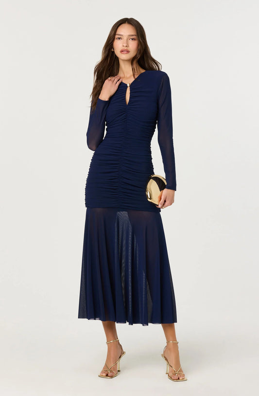 Lbruh Yasmine Ruched Long Sleeve Maxi Dress