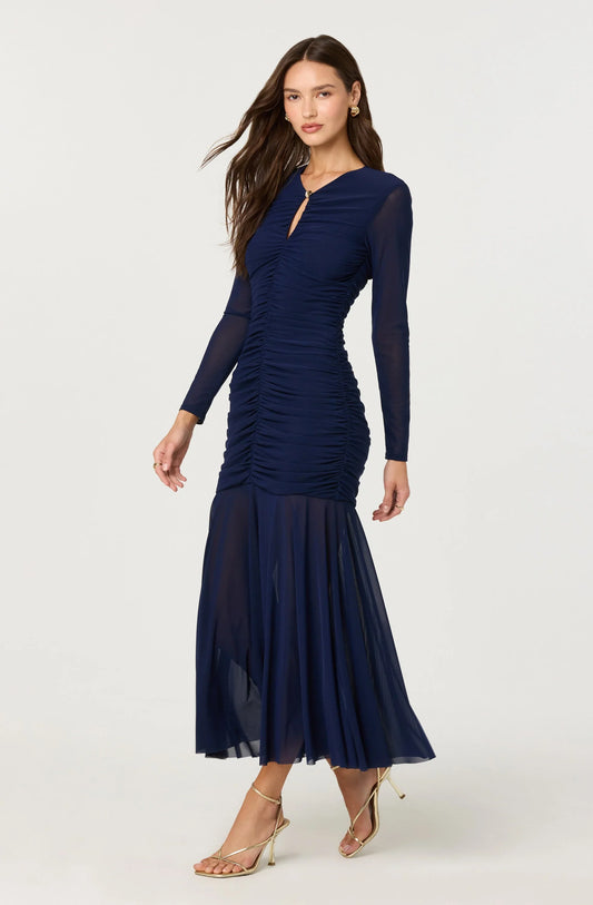Lbruh Yasmine Ruched Long Sleeve Maxi Dress
